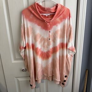 New Directions tie dye mock neck short sleeve size XXL